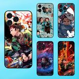  Ốp lưng điện thoại iPhone 15 Pro Max viền đen Tanjiro Kimetsu No Yaiba 