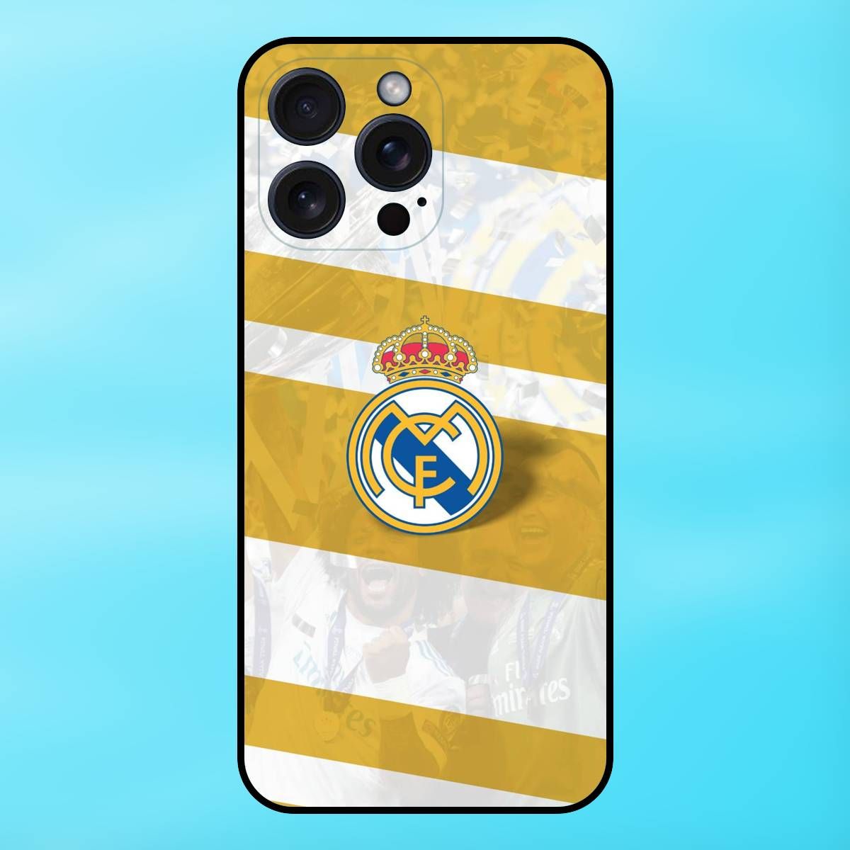  Ốp lưng điện thoại iPhone 15 Pro Max viền đen CLB Bóng Đá Real Madrid 
