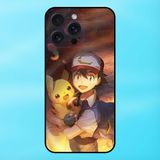  Ốp lưng điện thoại iPhone 15 Pro Max viền đen Pikachu Pokemon 