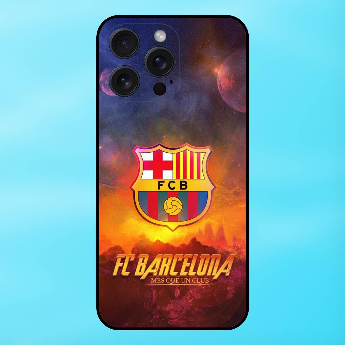  Ốp lưng điện thoại iPhone 15 Pro Max viền đen CLB Bóng Đá Barca Barcelona 