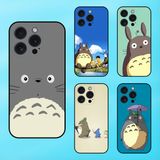  Ốp lưng điện thoại iPhone 15 Pro viền đen Totoro dễ thương 