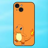  Ốp lưng điện thoại iPhone 15 viền đen Lizardon Charizard Charmander Pokemon 