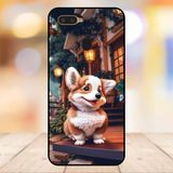  Ốp lưng điện thoại Oppo A5S, A7 viền đen Chó Corgi dễ thương 
