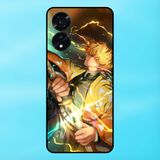  Ốp lưng điện thoại Oppo A78 viền đen Zenitsu Kimetsu no Yaiba 