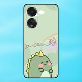  Ốp lưng điện thoại Oppo A98 5G viền đen Khủng Long Cute Dễ Thương Dinosaur 