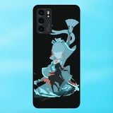  Ốp lưng điện thoại Oppo Reno 6 5G viền đen Ayaka Genshin Impact 