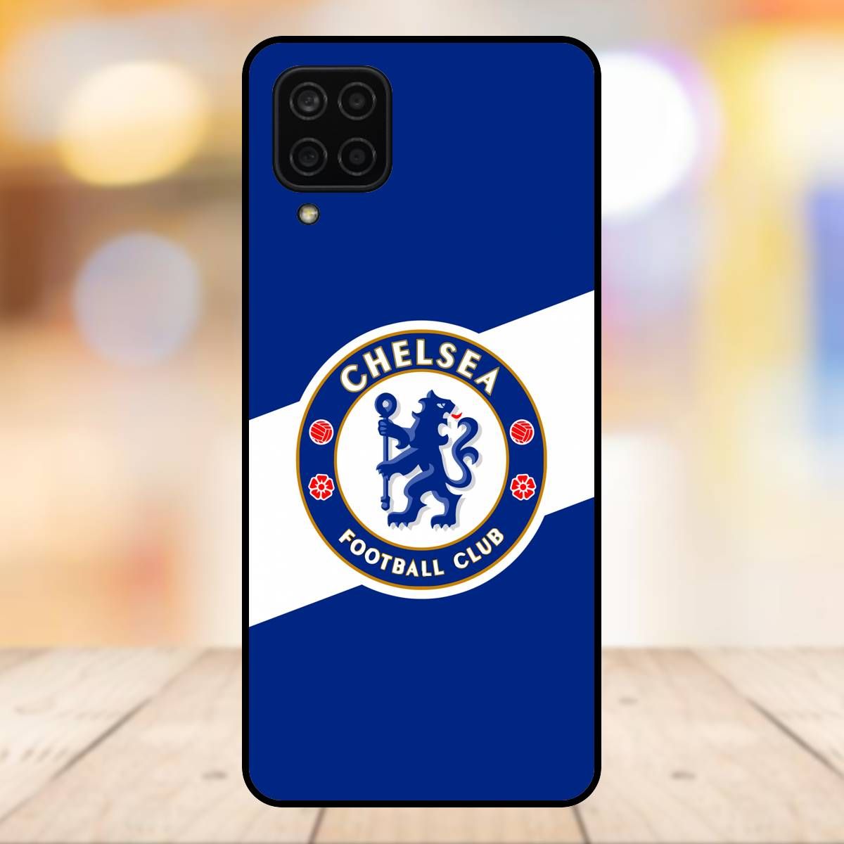 Ốp lưng điện thoại Samsung A12 viền đen CLB Bóng Đá Chelsea 