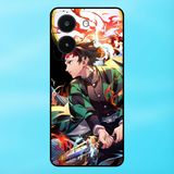  Ốp lưng điện thoại Vivo Y36 viền đen Tanjiro Kimetsu No Yaiba 