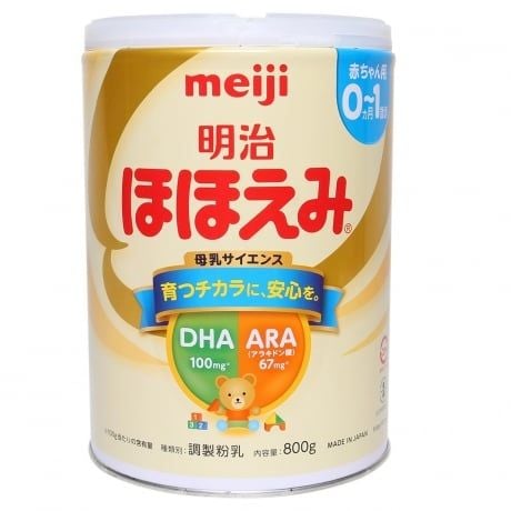 Sữa Meiji số 0 nội địa Nhật 800g (0 - 1 tuổi) - Thực phẩm bổ sung Meiji Hohoemi Milk 0-1 tuổi
