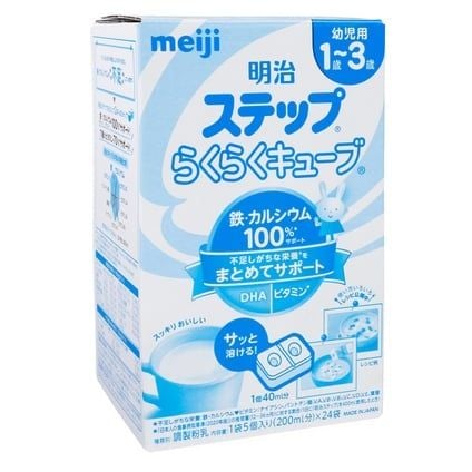 Sữa Meiji số 9 nội địa Nhật dạng thanh 672g (1 - 3 tuổi) - Sản phẩm dinh dưỡng công thức cho trẻ 1 - 3  tuổi hiệu Meiji Step Raku Raku Cube loại 24 thanh