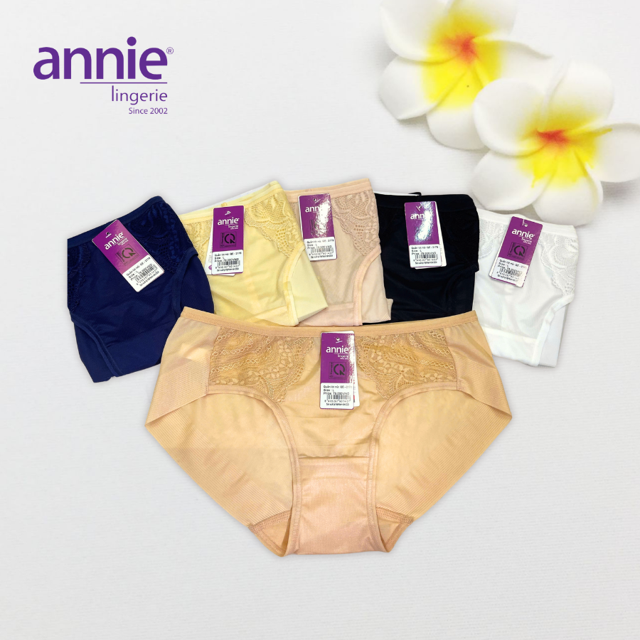Combo 5 quần lót nữ không viền sau annie QE 2179 không vết hằn, co giãn 4 chiều, lưng thấp có ren