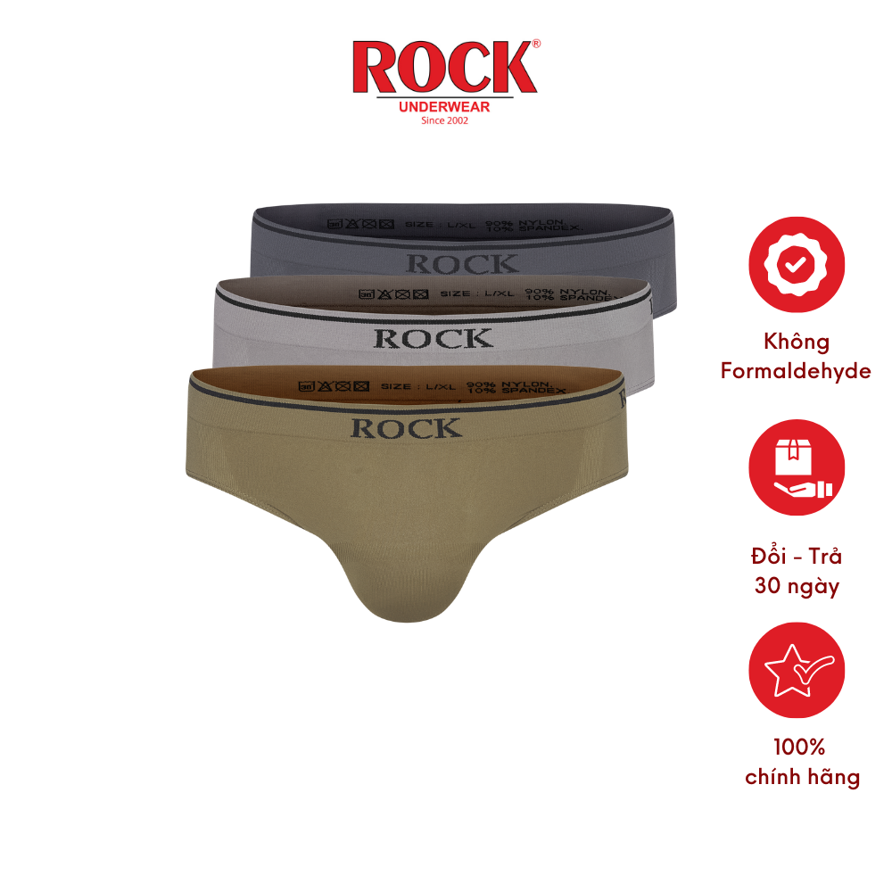 Combo 3 quần lót nam cao cấp ROCK SEAMLESS 502 không đường may co giãn tốt, thoáng mát,không cấn