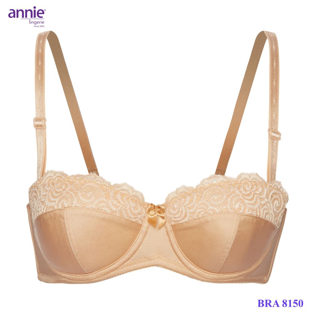 Áo ngực cúp ngang mút mỏng siêu nhẹ annie BRA8150 phối ren, có chỗ lắp thêm mút nâng ngực gợi cảm, ôm ngực không hở ngực