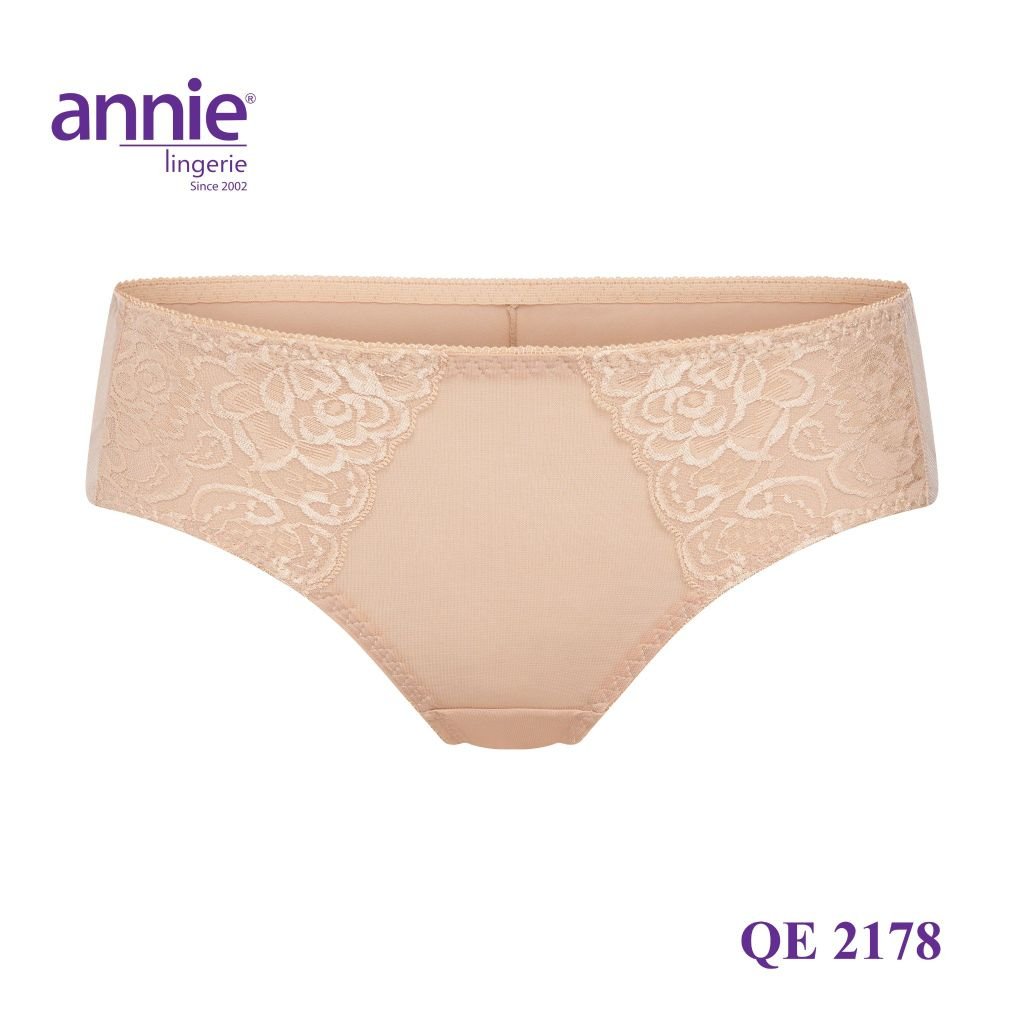 Combo 5 quần lót nữ phối ren annie QE 2178 không vết hằn, co giãn 4 chiều, lưng thấp mặc thoải mái
