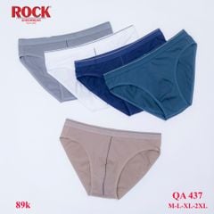 Combo 5 quần lót nam cotton 4 chiều ROCK QA437 mạnh mẽ, cá tính, co giãn tốt,thấm hút,ôm sát, không cấn bụng