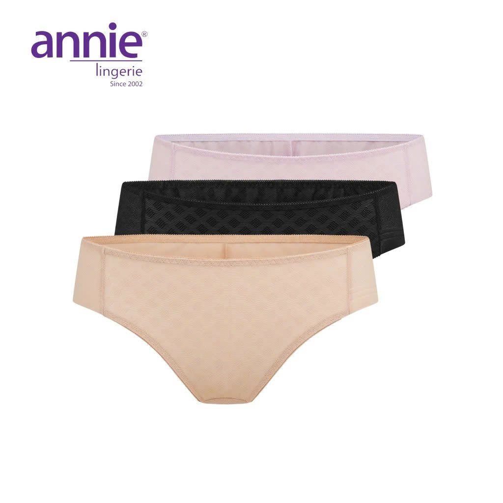 Combo 3 quần lót nữ không viền lưng vừa annie QE 4576 co giãn 4 chiều, thoải mái cả ngày