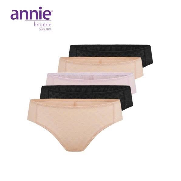 Combo 5 quần lót nữ không viền lưng vừa annie QE 4576 co giãn 4 chiều, thoải mái cả ngày