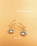  Lotus necklace | Silver Jewelry | bộ hoa sen bạc trắng đen | D 