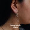  Circle stud drop earrings | Bông khoen tròn dài | handmade Silver | Design By MinhtamJewelry 