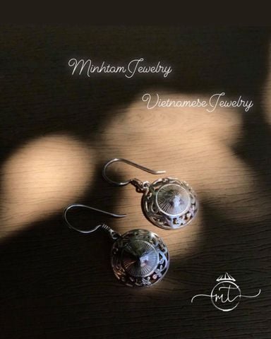  Conical hat Earrings 15 mm | Bông tai bạc nón lá | Silver Jewelry | Vietnamese Jewelry 