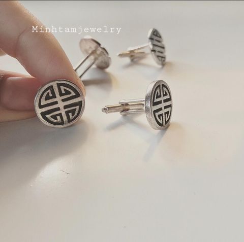  Long life, good luck Cufflinks| Silver Jewelry | măng xét cho áo vest| MinhtamJewelry 