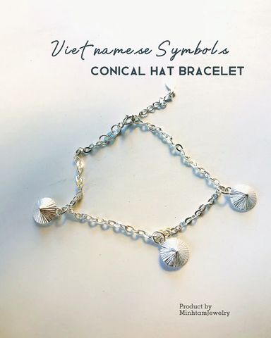  Silver hat charm ~9mm Bracelet | vòng Tay trang sức bạc nón lá ~9mm | Design by MinhtamJewelry. 