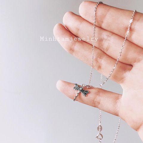  Dargonfly necklace | Sliver Jewelry | dây chuyền chuồn chuồn 16mm| MinhtamJewelry 