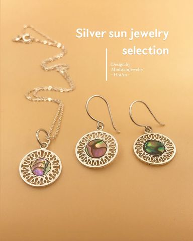  Sun Jewelery Set | trang sức bạc xà cừ tự nhiên | #naturalabalone | Design by Minh Tam Jewelry 