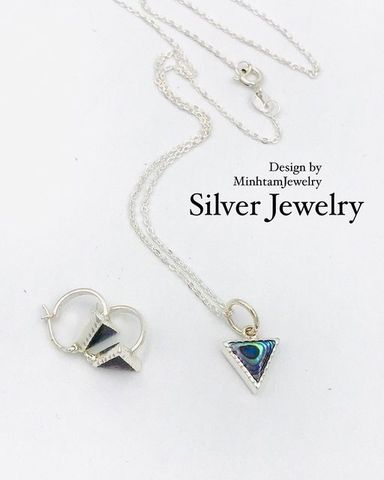  Natural abalone set | Silver Jewelry | bộ dây vỏ xà cừ tự nhiên | Desgin by MinhtamJewelry 