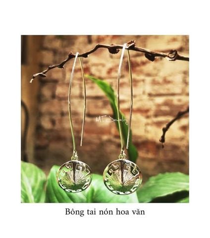  Conical hat Earrings | Bông tai nón Bạc dáng dài | Design by MinhtamJewelry 