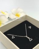  Silver black Triangle Stub earrings for Women  Men  | Bộ trang sức bạc tam giác đen | Silver Jewelry | Design by Minh Tam Jewelry 