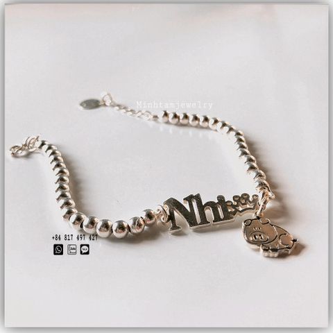  LẮC TAY HÌNH THÚ VÀ HÌNH TRÒN KHÁC TÊN CHO BÉ LĂC TAY BẠC CHO BÉ 