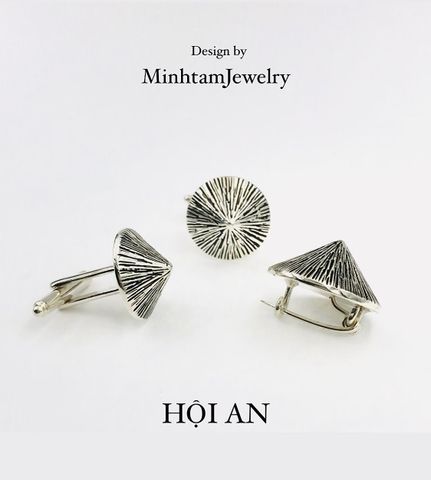  Cufflinks - conical hat Silver | măng-sét hình nón | Handmade Silver | Design by MinhtamJewelry 