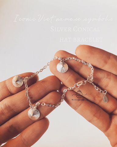  Silver hat charm ~9mm Bracelet | vòng Tay trang sức bạc nón lá ~9mm | Design by MinhtamJewelry. 
