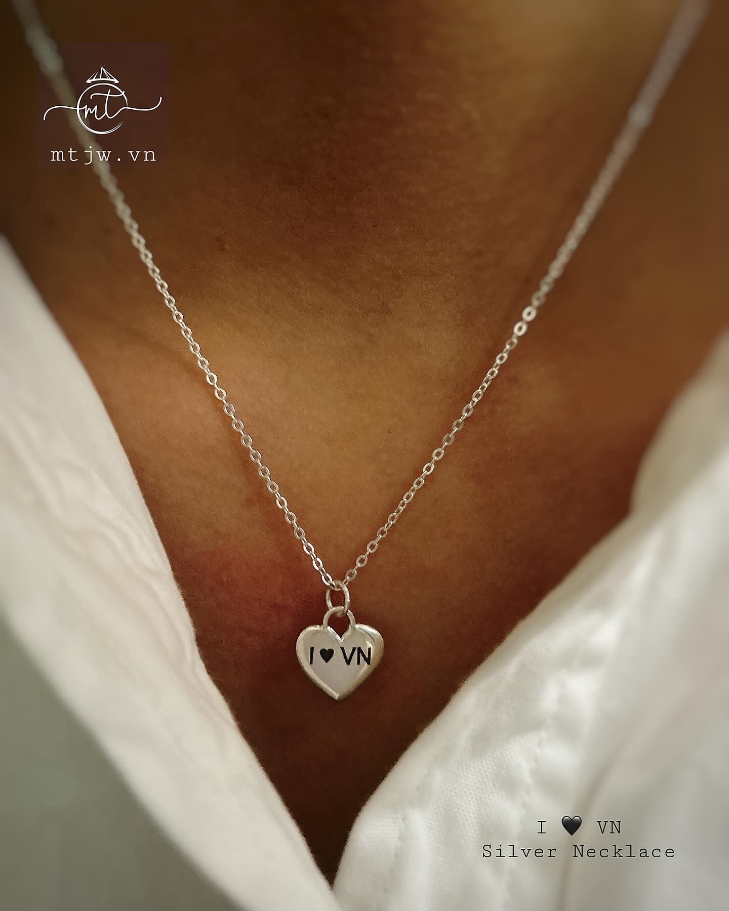 Minh Tam Jewelry Hội An – I love VN Silver necklace dây chuyền