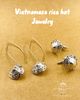 Vietnamese rice hat earring  &Cufflinks  made of Silver /  cài áo & măng xét chất bạc hình nón lá. 