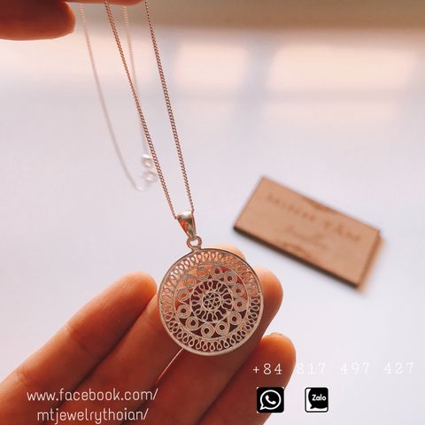  Drum necklace SILVER | Dây chuyền bạc trống đồng | Minhtam Jewelry 