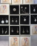  Lotus necklace | Silver Jewelry | bộ hoa sen bạc trắng đen | D 