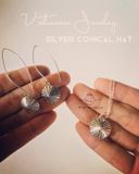  Hat Earrings back & Silver set 15mm | cable chain| dây chuyền nón | Silver Jewelry | Minh Tam Jewelry 
