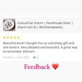  Conical hat charm | Charm bạc nón lá | Real Silver | Product of MinhtamJewelry 