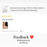  Drop conical hat earring 15mm | Bông tai bạc nón lá dáng dài | Real Silver | Product by Minh tam Jewelry 