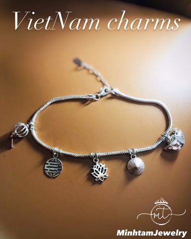  Silver Vietnamese charm bracelet | lắc tay ắc tay bạc hình ảnh Quê hương | real Silver | Product by Minh tam Jewelry 