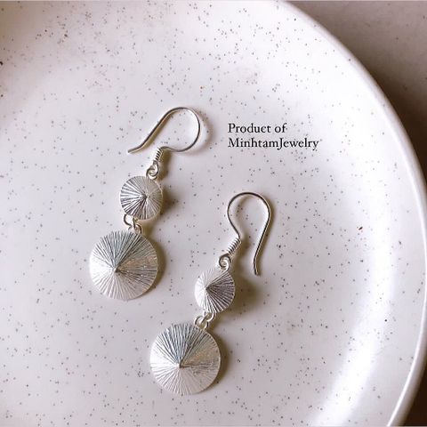  Double hat earrings | Bông tai bạc  nón đôi | Real Silver | Minhtam Jewelry 