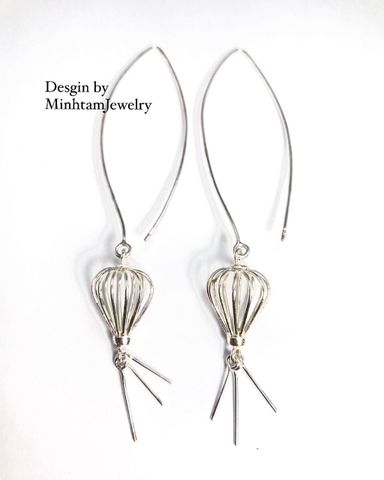  Lantern drop earrings | bông tai bạc lồng đèn dáng dài | | Silver earrings | Design by MinhtamJewelry 