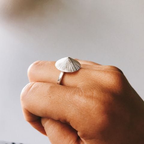  Nhẫn bạc nón lá  | conical hat ring FREESIZE | Real Silver | Design by Minh Tam Jewelry 