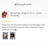  Conical hat earrings 15mm | Bông tai bạc nón lá | Real Silver | MinhtamJewelry 