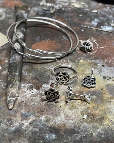  Hoop earrings 29- 55mm | handmade Silver | Khoen tròn bạc | Design by Minhtam Jewelry 