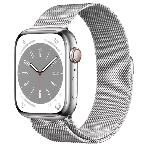 Đồng hồ thông minh Apple Watch Series 8 GPS + Cellular, 45mm - Viền thép dây thép - VN/A