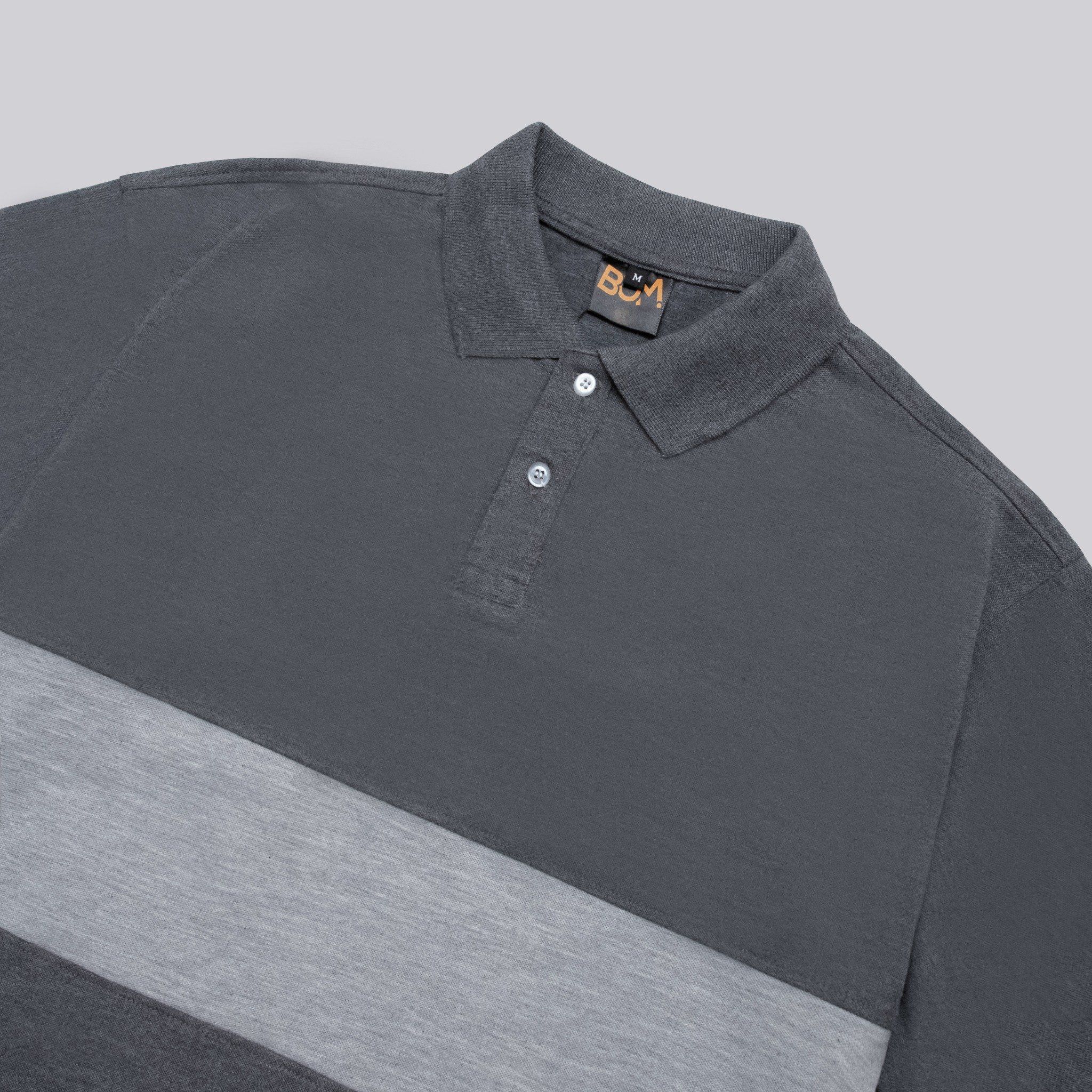  BOMMODE 3PANEL POLO/ BLACK- GREY 