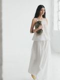  White Embroidered Strap Top 